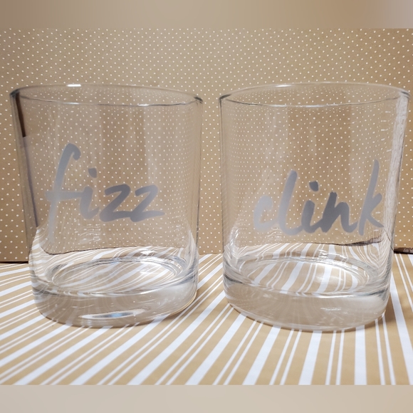Other - 🥃FIZZ CLINK LOWBALL Whiskey Glass 🥃 set of 2 glasses lowball Glassware bar cup